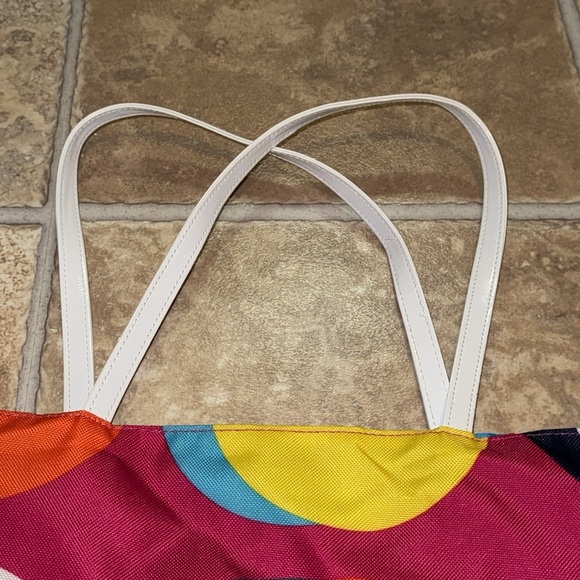 Estee Lauder Lisa Perry Tote Beach Bag Bright Multicolor 14”x16” Skincare/Makeup - Picture 6 of 12